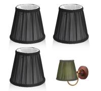 Lot De 3 Abats-Jour De Lampe En Tissu, Abat Jour Lampe Sur Pied Mini Abat Jour Couvercle De Lampe Couverture Abat-Jour à Clipser Pour Lustre Pour Bougeoir Lampe De Chevet