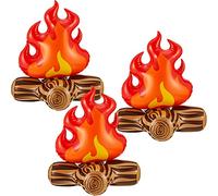 Lot de 3 accessoires de camping gonflables pour feu de camp, feu de camp artificiel, feu de camp pour intérieur ou camping