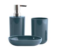 Lot de 3 accessoires de salle de bain INAGUA Bleu Pétrole MSV