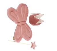 Lot de 3 accessoires de tenue pour filles avec couronne et baguette magique étoile pour séances photo et événements de vacances pour enfants filles ailes et baguette