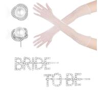 Lot de 3 accessoires JGA pour femme - Voile JGA blanc - Écharpe Bride to Be - Lunettes de soleil en forme de cœur - Décoration JGA pour enterrement de vie de jeune fille, fête de mariage et