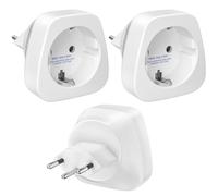 [Lot de 3] Adaptateur de prise Europe vers Suisse, adaptateur HITRENDS EU vers CH, adaptateur de prise allemande, prise de voyage EU/CH/DE, adaptateur de voyage Suisse, prise Schuko de type J, blanc
