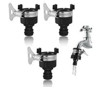 Lot de 3 Adaptateur Universel de Robinet 16 mm, Raccord de Tuyau d'Arrosage, Connecteur en Caoutchouc avec Poignée Métallique,Adaptateur Universel pour Jardin, Robinet de Cuisine, Machine à Laver