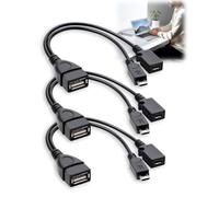 Lot de 3 adaptateurs 2 en 1 Micro USB OTG pour Fire Stick 4K Roku, disques durs externes, lecteurs de cartes USB, adaptateur Ethernet USB, contrôleurs de jeu, prend en charge le transfert de données