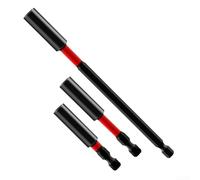 Lot de 3 adaptateurs à tige hexagonale à changement rapide, extension de foret de 60 à 150 mm, convertisseur de douille magnétique pour commutation rapide, acier SUP11 robuste pour atelier (3 pièces)