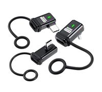 Lot de 3 adaptateurs coudés USB C 90 °, prend en charge la charge rapide Thunderbolt 5, 240 W, transfert de données 80 Gbps, sans perte audio, compatible avec les appareils USB-C, noir, avec cordon