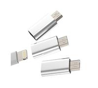 Lot de 3 adaptateurs de charge Micro USB mâle vers Lightning femelle compatible avec Galaxy S7 Active S6 Edge Nexus 5 LG K20 Android Power Port Converter pour iPhone 13 Pro Max 7X iPad Câble de charge