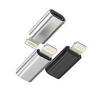 Lot de 3 adaptateurs de charge USB C femelle vers Lightning mâle - Câble de charge de type C pour Apple iPhone 14 13 12 11 Pro Max Mini Xs Se 7 X Xr 8 Plus pour iPad Air Cordon de charge Connecteur de