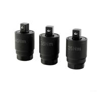 Lot de 3 adaptateurs de couple pour entraînement de 3/8" qui transforme le cliquet en e 25, 35 ou 40 Nm, aide à arrêter de trop serrer les filtres en acier, sans déformation, noir