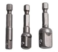 Lot de 3 adaptateurs de douille 6,35 mm, 9,5 mm, 1,27 cm, extensions de forets avec rétention de roulement à billes pour utilisation sur douille d'outils électriques (gris)