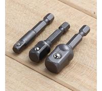 Lot de 3 adaptateurs de douille à tige hexagonale de 6,35 mm en acier au chrome vanadium pour perceuse électrique, douille de conversion avec boule de verrouillage