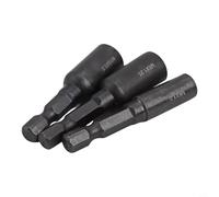 Lot de 3 adaptateurs de douille autotaraudeuses pour écrous ou boulons de suspension M6 M8 M10 CrMo avec tige hexagonale de 6,35 mm, conçu pour perceuses électriques, 3 pièces (B)