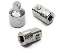 Lot de 3 adaptateurs de douille en acier au chrome vanadium 1/4 3/8 1/2" femelle vers mâle avec mécanisme de verrouillage sécurisé