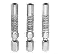 Lot de 3 adaptateurs de douille hexagonaux de 6,35 mm pour forets électriques - Outil de conversion en acier avec boule de retenue pour les tâches de bricolage