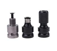 Lot de 3 adaptateurs de mandrin à dégagement rapide en acier antirouille 1/2" vers douille 6,35 mm