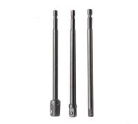 Lot de 3 adaptateurs de mandrin - Rallonge de 150 mm - En acier au chrome vanadium - Gris - Pour visseuse à percussion et visseuse sans fil avec boule de verrouillage pour la conversion de six pans en