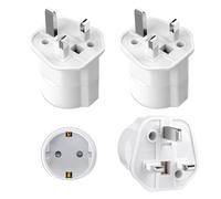 Lot de 3 adaptateurs de prise anglaise espagnole vers anglais, type G, 2-Pin Europe vers 3-Pin Royaume-Uni Voyage Sécurité enfants pour Qatar, Irlande, Maldives, Écosse, HK