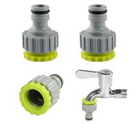 Lot de 3 adaptateurs de tuyau d'arrosage, pour raccord de robinet Gardena, 1/2", 3/4", 2 en 1, en plastique, pour raccord de tuyau d'arrosage