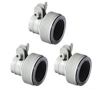 Lot de 3 adaptateurs de tuyau de piscine pour pompe de filtration Intex et eau salée pour système - Connecteur fileté de 3,2 cm - Gris