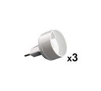 Lot de 3 adaptateurs M Euro / F USA Blanc