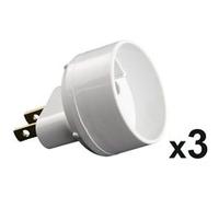 Lot de 3 adaptateurs M US / F Euro Blanc G
