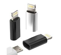 Lot de 3 adaptateurs micro USB femelle vers Lightning mâle pour Apple iPhone 11 12 13 14 Pro Max Mini Xs SE 7 6 X 8 Plus Ipad Câble de charge synchronisation de données chargeur convertisseur dongle