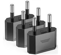 Lot de 3 adaptateurs US vers EU 2 broches Ancable vers UE - Prise de voyage pour l'Allemagne, l'Europe, l'Amérique, le Mexique, le Canada, l'Égypte, l'Espagne - Avec bloc d'alimentation américain