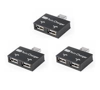 Lot de 3 adaptateurs USB 2.0 mâle vers double 2 ports USB DC 5 V