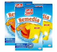 Lot de 3 additifs gris Remedia pour machine à laver pour réparer les erreurs de lessive - 3 paquets de 200 g chacun