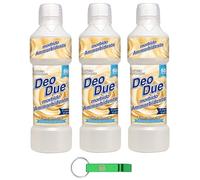 Lot de 3 adoucissants concentrés Deo Due - Parfum fleur blanche - Idéal pour tous les vêtements - 50 lavages 1 litre - Porte-clés Beni Culinari