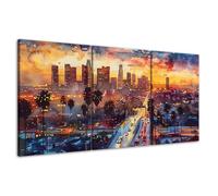 Lot de 3 affiches abstraites de paysage urbain avec coucher de soleil sur toile, décoration murale moderne pour salon, 30 x 40 cm x 3 cadres