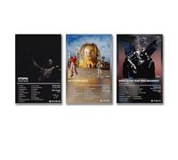 Lot de 3 affiches de Travis sur toile pour décoration de chambre Motif rappeur de musique Scott 50 x 75 cm Style 2