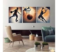 Lot de 3 affiches murales de basket-ball,décoration de salon,dortoir,pour petit ami 40x60cmx3 sans cadre