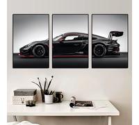 Lot de 3 affiches murales sans cadre, style industriel vintage, série automobile GT3RS, impression sur toile, pour salon A88-2