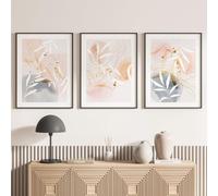 Lot de 3 Affiches/Posters Triptyque - Feuilles 3617689992679 - Bordure Noire - 3 Affiches - 40x50 cm (Cadres Non fournis)