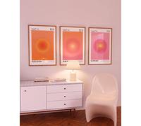 Lot de 3 affiches spirituelles colorées en forme d'aura, ange, sur toile, dégradé, impression granuleuse, décoration murale esthétique, décoration de chambre, affirmation inspirante, art mural, 40,6 x
