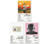 Lot de 3 affiches sur toile, Tyler Poster Flower Poster Boy Igor Call Me If You Get Lost, album esthétique, lot de 3 pièces, 20,3 x 30,5 cm, impressions sur toile sans cadre