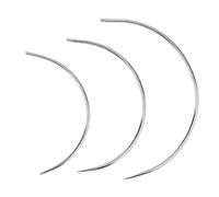 Lot de 3 aiguilles à coudre courbées pour réparation de toile, tapisserie, cuir, canapé, tapis, décoration d'intérieur - 50 mm, 45 mm, 35 mm