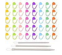 Lot de 3 aiguilles à laine d'aluminium et marqueurs de point en plastique Multicolore