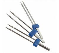 Lot de 3 aiguilles doubles en acier inoxydable 234 mm pour machines à coudre créant des lignes de point parallèles sur différents types de tissus