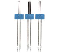 Lot de 3 aiguilles doubles en acier inoxydable pour machine à coudre