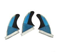Lot de 3 ailerons en fibre de verre pour planches de surf offrant stabilité et flexibilité pour les amateurs de surf portables en plein air (bleu)