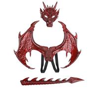 Lot de 3 ailes de dragon queue de dragon pour enfants - Accessoire de déguisement réaliste pour Halloween, carnaval, fête sur le thème des animaux, cosplay, performance sur scène