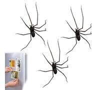 Lot de 3 aimants de réfrigérateur araignée 3D, araignée magnétique réaliste, pour garage, voiture, cadeau amovible pour l'intérieur et l'extérieur
