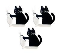 Lot de 3 Aimants de Réfrigérateur Chat avec Compartiment Secret, Urne pour Poils Moustaches Griffes, Mémento Animal Discret, Décoration Mural Fridge Aimanté 7x6,5cm