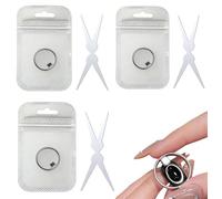 Lot de 3 aimants œil de chat en forme d'anneau pour ongles, aimant creux œil de chat pour ongles, Y et Rin-gMagnet (faisceau large, cœur, français), mini aimants ronds puissants pour ongles français