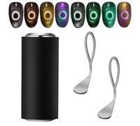 Lot de 3 aimants pour vernis à ongles gel œil de chat - Comprend 2 aimants à trou et 1 aimant cylindrique pour créer des effets œil de chat, œil de chat large et effets latéraux - Outil indispensable