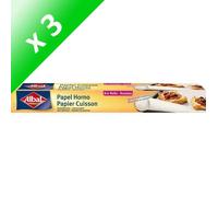 Lot De 3 - ALBAL Papier cuisson en rouleau - 8 x 0,38 m