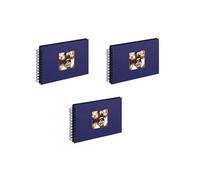 Lot de 3 Albums classique à spirales - WALTHER "Fun" - 17 x 23 cm - Bleu