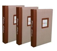 Lot de 3 albums photos Elements à pochettes 10x15 pour 300 photos Brun